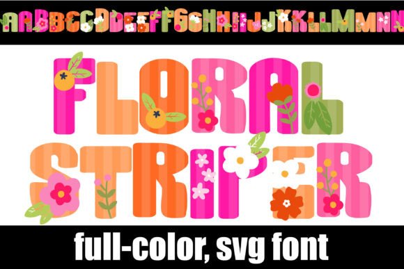 Floral Striper: A Retro Blocky Color Font for Bold Design