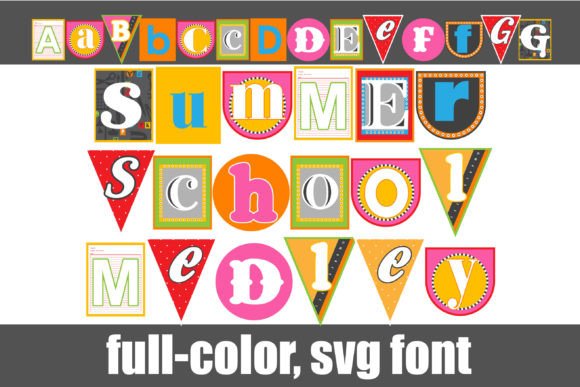 Summer School Medley: Vibrant Color Fonts for Modern Design